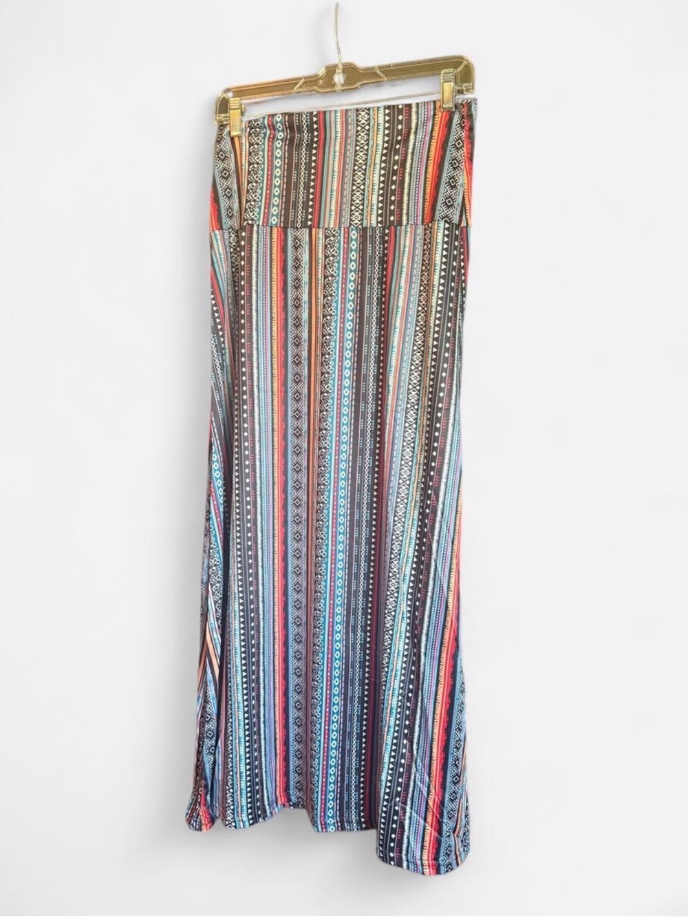 Zando NWT Boho Aztec Maxi Skirt Size Medium Tribal Print High Waist